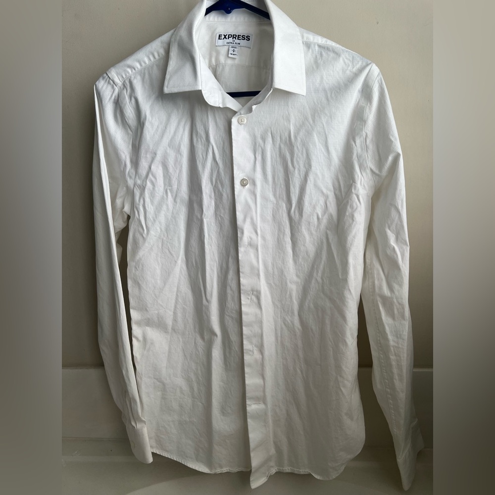 Express - extra slim, Size small, white, men’s button down shirt